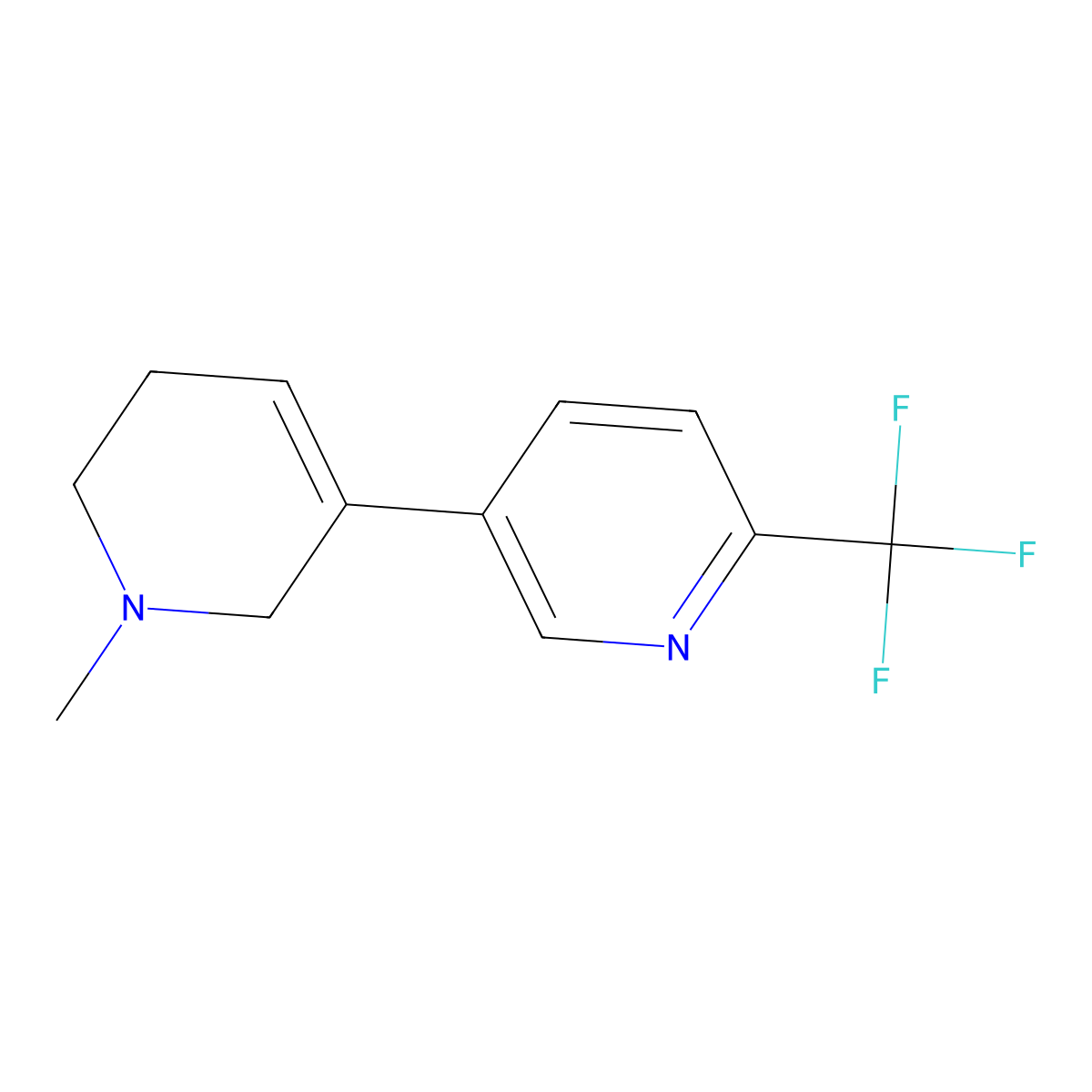 5-(1-Methyl-1,2,5,6-tetrahydropyridin-3-yl)-2-(trifluoromethyl)pyridine molecular structure, CAS 2172260-24-9