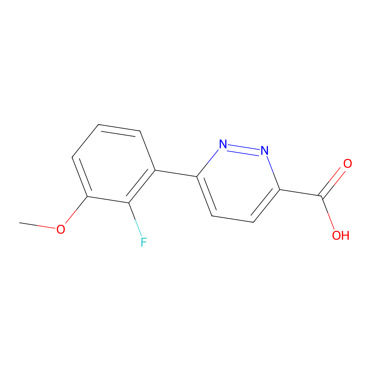 6-(2-Fluoro-3-methoxyphenyl)pyridazine-3-carboxylic acid molecular structure, CAS 2172261-40-2