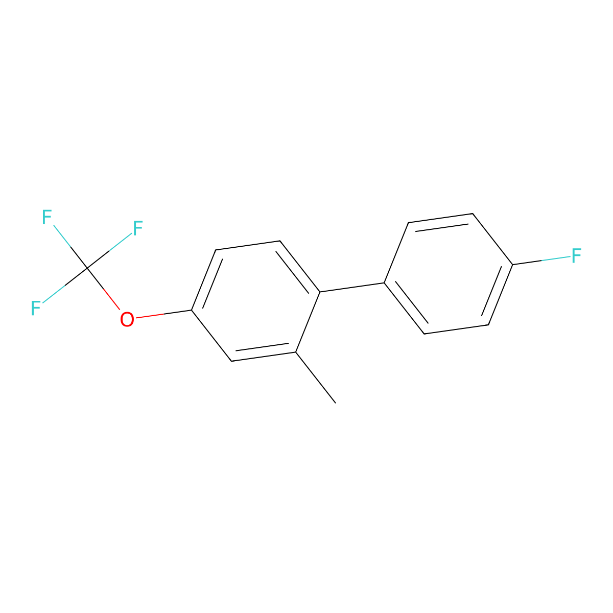 1-(4-Fluorophenyl)-2-methyl-4-(trifluoromethoxy)benzene molecular structure, CAS 2172261-75-3
