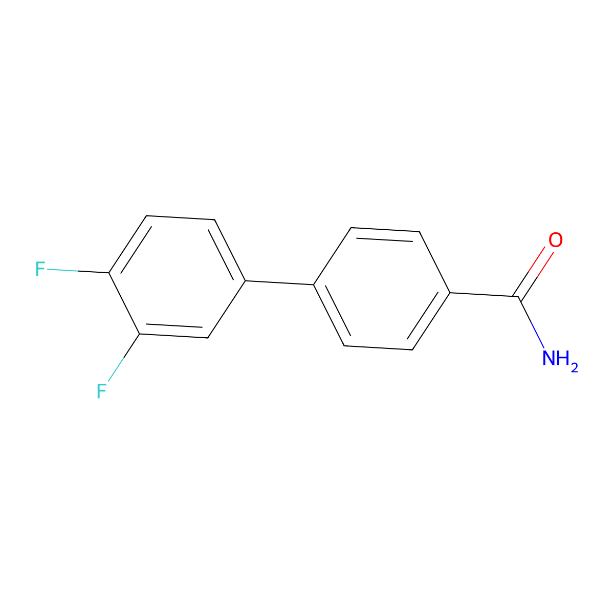 3',4'-Difluoro-[1,1'-biphenyl]-4-carboxamide molecular structure, CAS 2172263-47-5