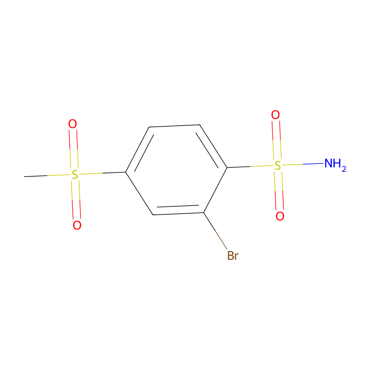 2-Bromo-4-methanesulfonylbenzene-1-sulfonamide molecular structure, CAS 2172266-77-0