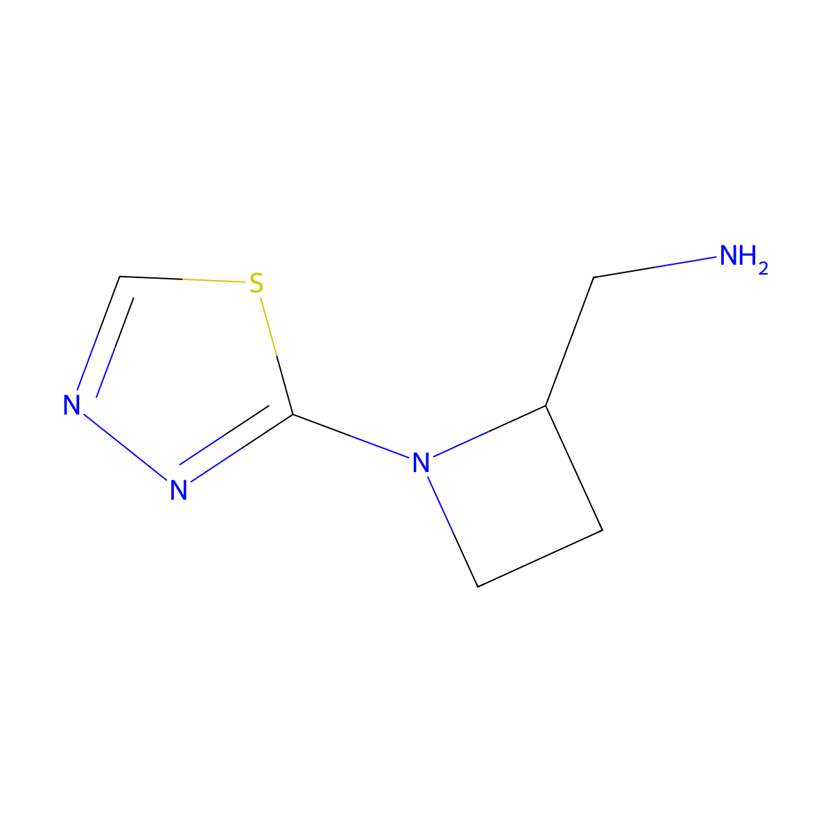 (1-(1,3,4-Thiadiazol-2-yl)azetidin-2-yl)methanamine molecular structure, CAS 2172267-42-2