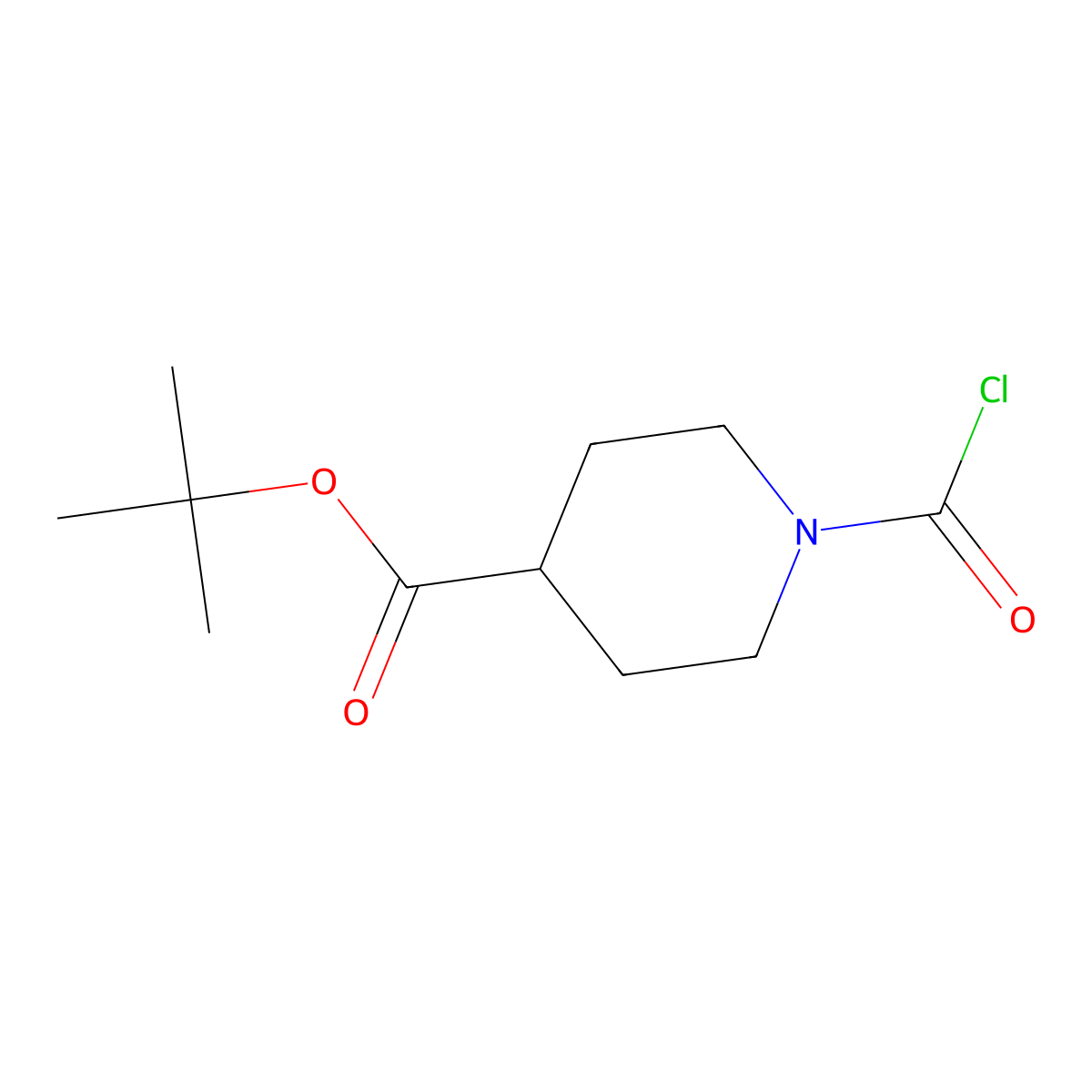 Tert-butyl 1-(carbonochloridoyl)piperidine-4-carboxylate molecular structure, CAS 2172271-28-0