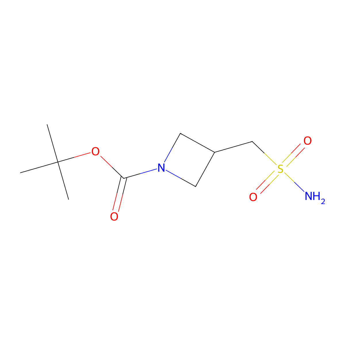 tert-Butyl 3-(sulfamoylmethyl)azetidine-1-carboxylate molecular structure, CAS 2172271-34-8