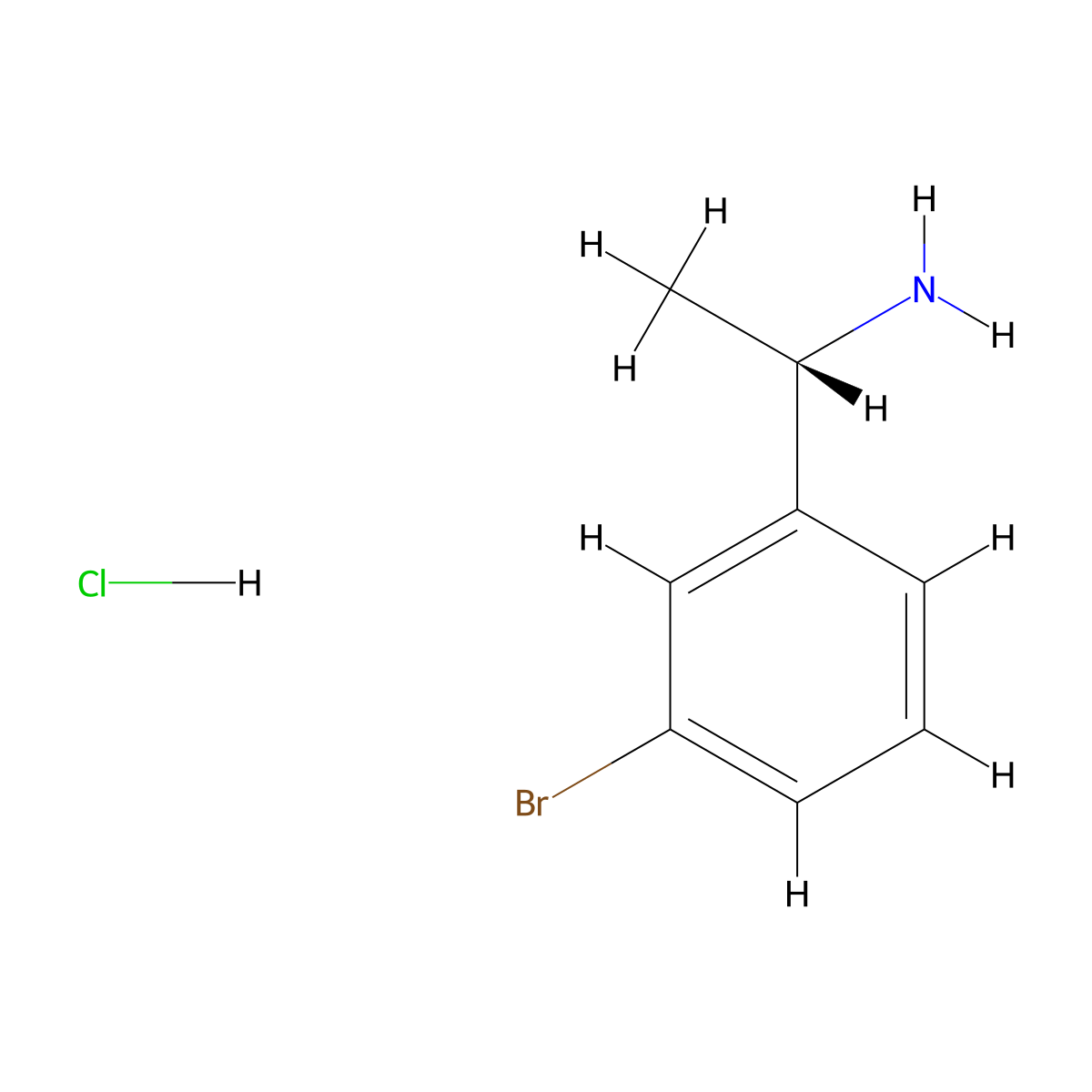 (1S)-1-(3-bromophenyl)ethan-1-amine hydrochloride molecular structure, CAS 2172274-44-9