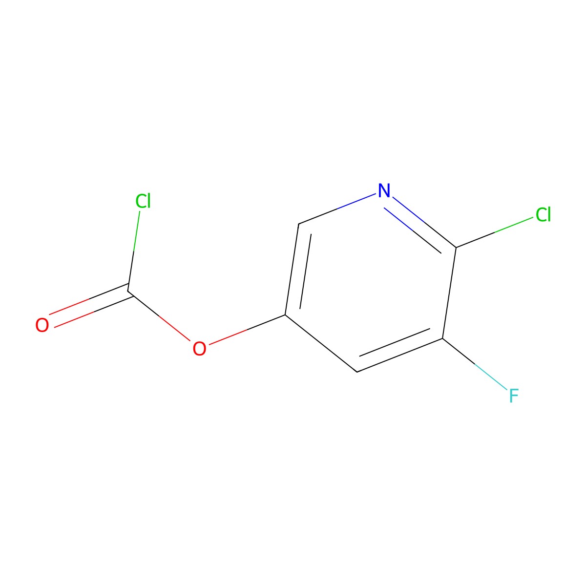 6-Chloro-5-fluoropyridin-3-yl chloroformate molecular structure, CAS 2172275-36-2