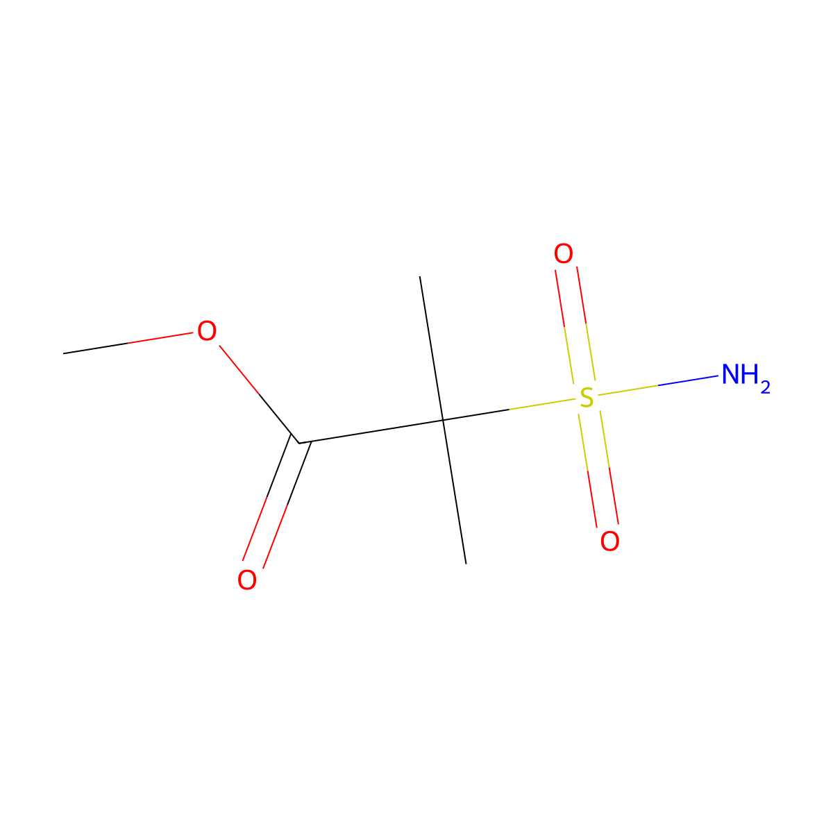 Methyl 2-methyl-2-sulfamoylpropanoate molecular structure, CAS 2172281-25-1