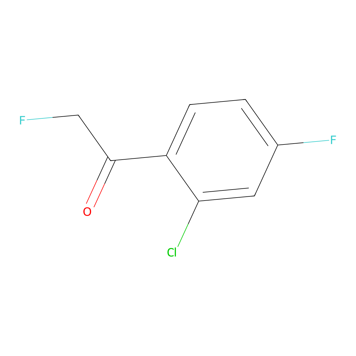 1-(2-Chloro-4-fluorophenyl)-2-fluoroethan-1-one molecular structure, CAS 2172287-89-5