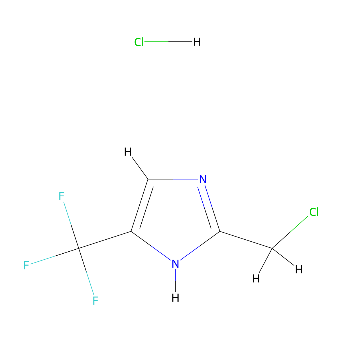 2-(chloromethyl)-4-(trifluoromethyl)-1H-imidazole hydrochloride molecular structure, CAS 2172288-01-4