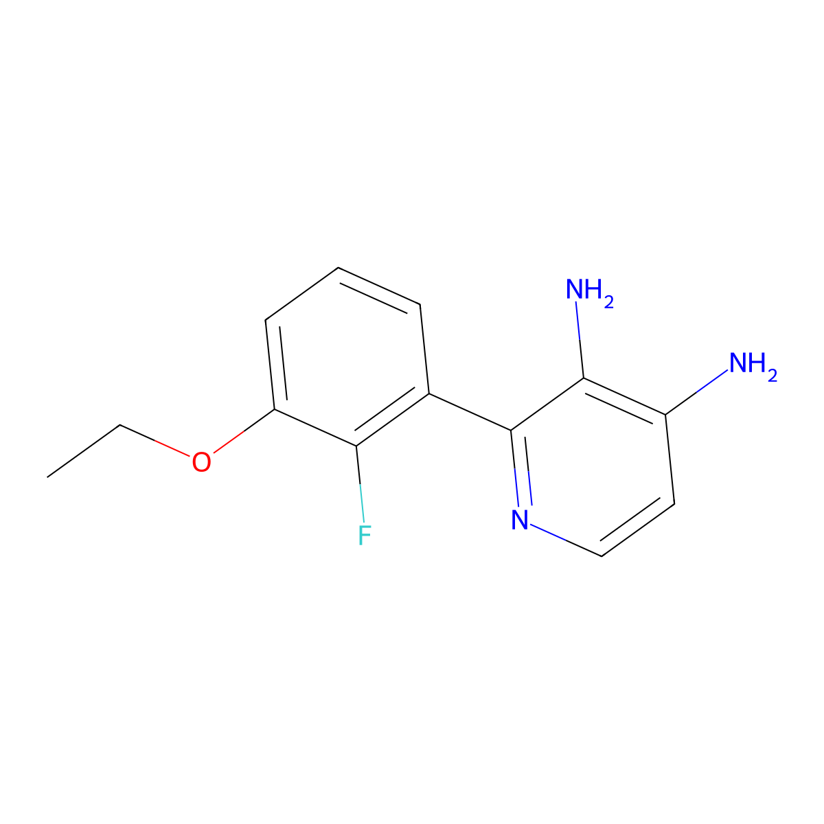 2-(3-Ethoxy-2-fluorophenyl)pyridine-3,4-diamine molecular structure, CAS 2172289-35-7