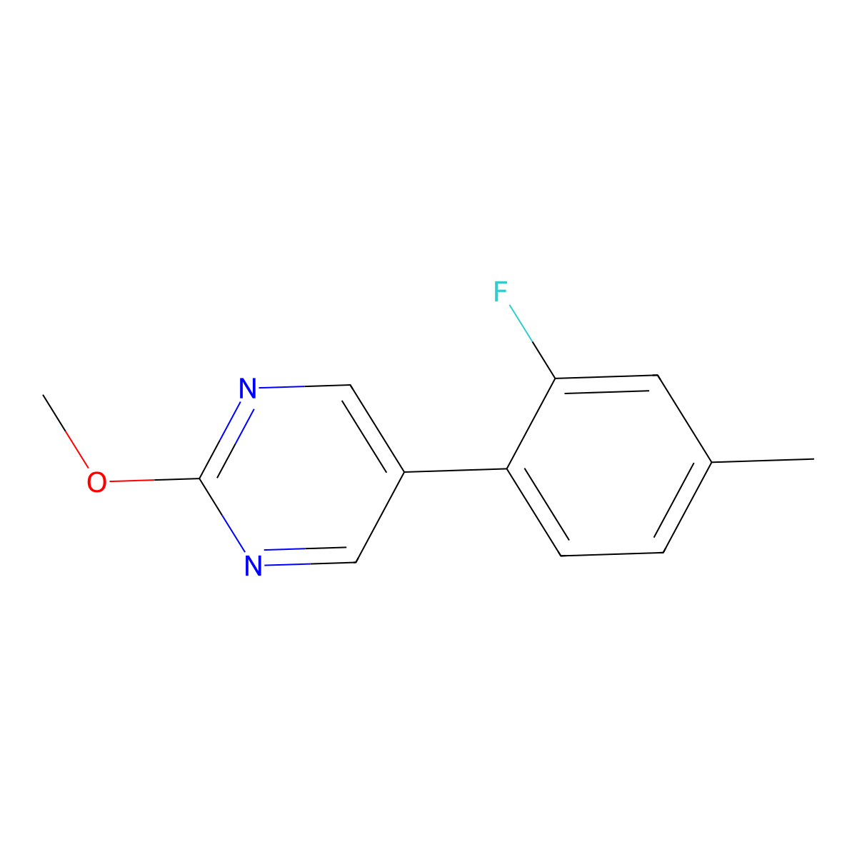 5-(2-Fluoro-4-methylphenyl)-2-methoxypyrimidine molecular structure, CAS 2172291-45-9