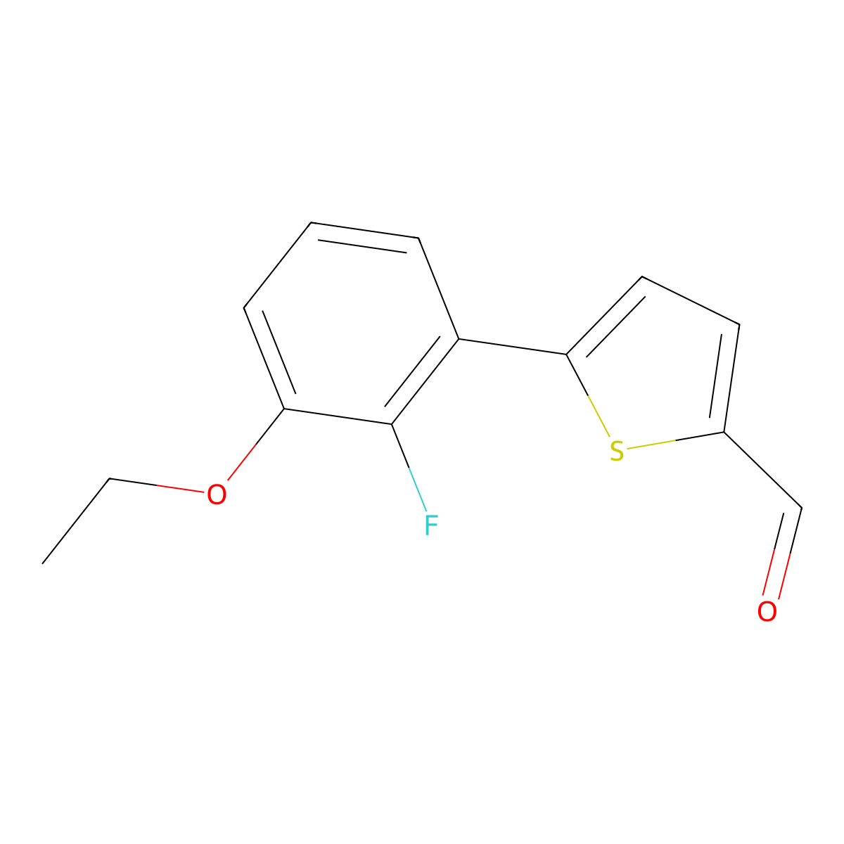 5-(3-Ethoxy-2-fluorophenyl)thiophene-2-carbaldehyde molecular structure, CAS 2172294-99-2