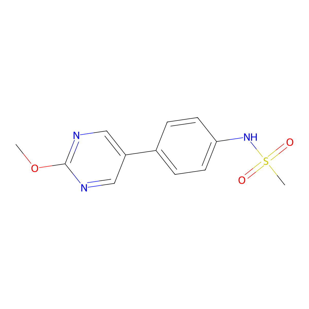 N-[4-(2-methoxypyrimidin-5-yl)phenyl]methanesulfonamide molecular structure, CAS 2172295-04-2