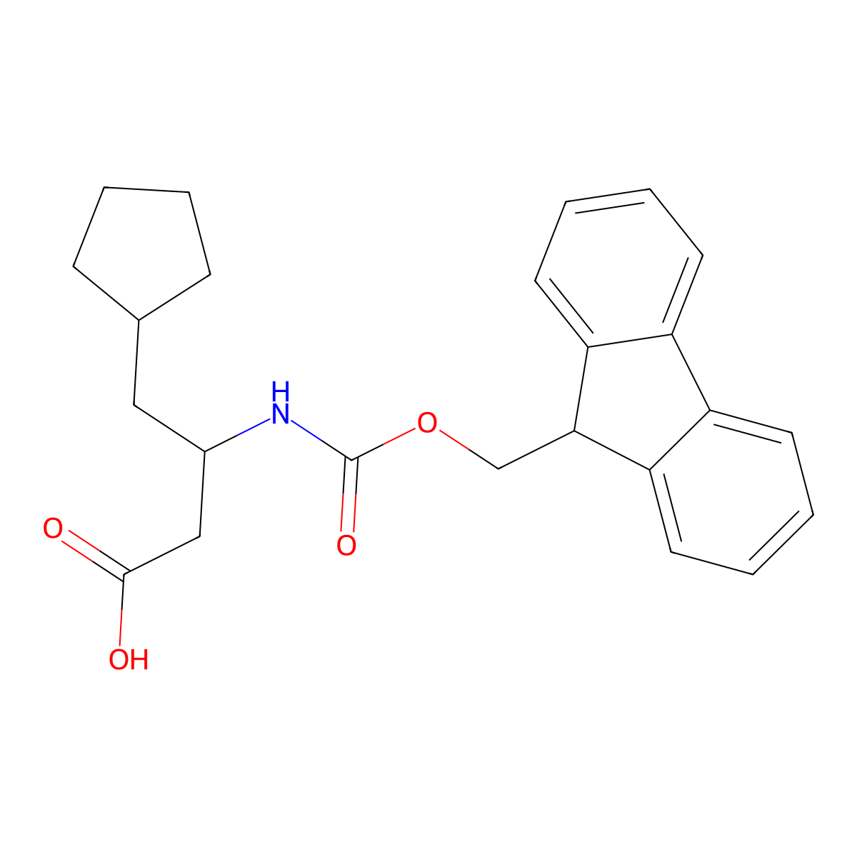 4-cyclopentyl-3-({[(9H-fluoren-9-yl)methoxy]carbonyl}amino)butanoic acid molecular structure, CAS 2172310-32-4