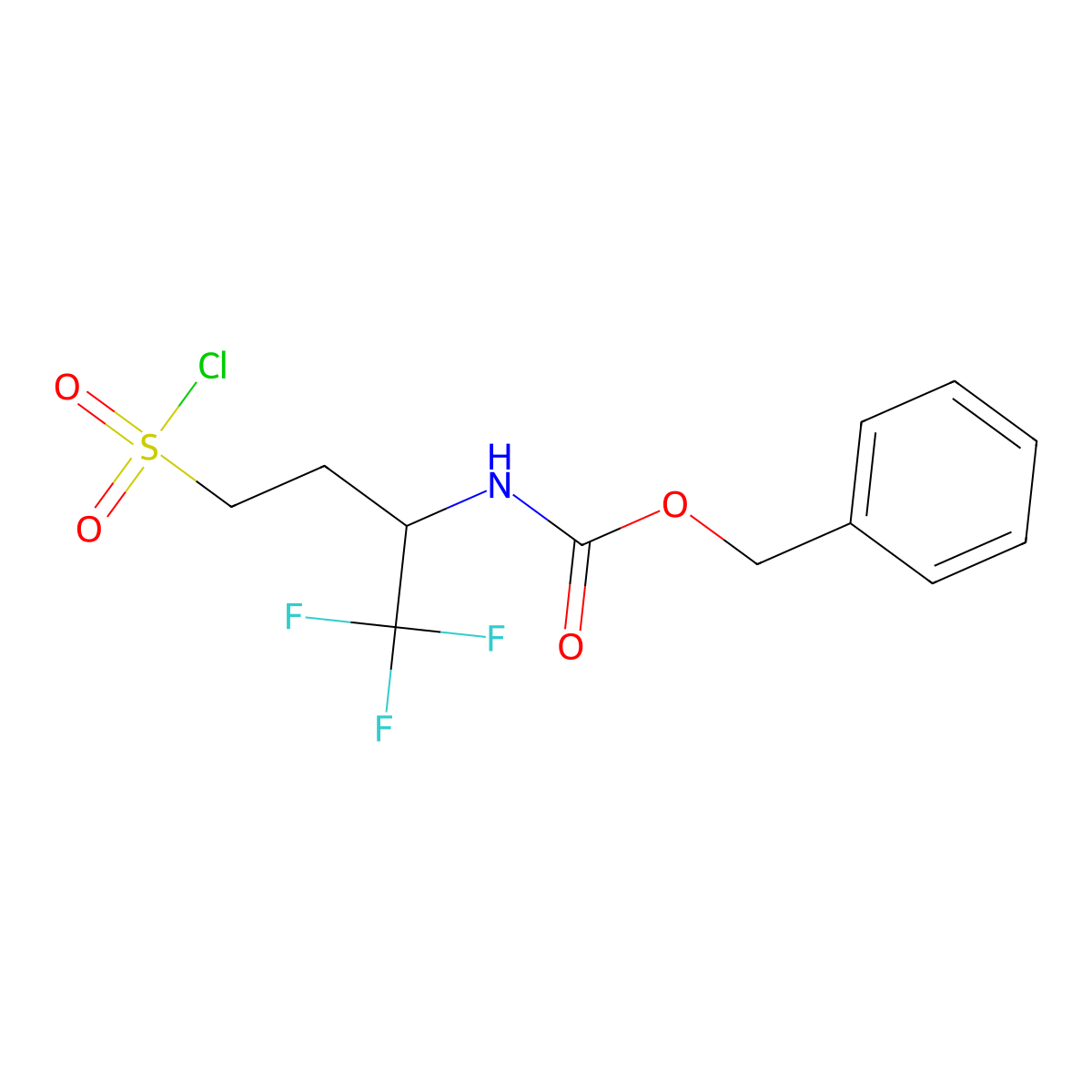 benzyl N-(4-(chlorosulfonyl)-1,1,1-trifluorobutan-2-yl)carbamate molecular structure, CAS 2172317-03-0