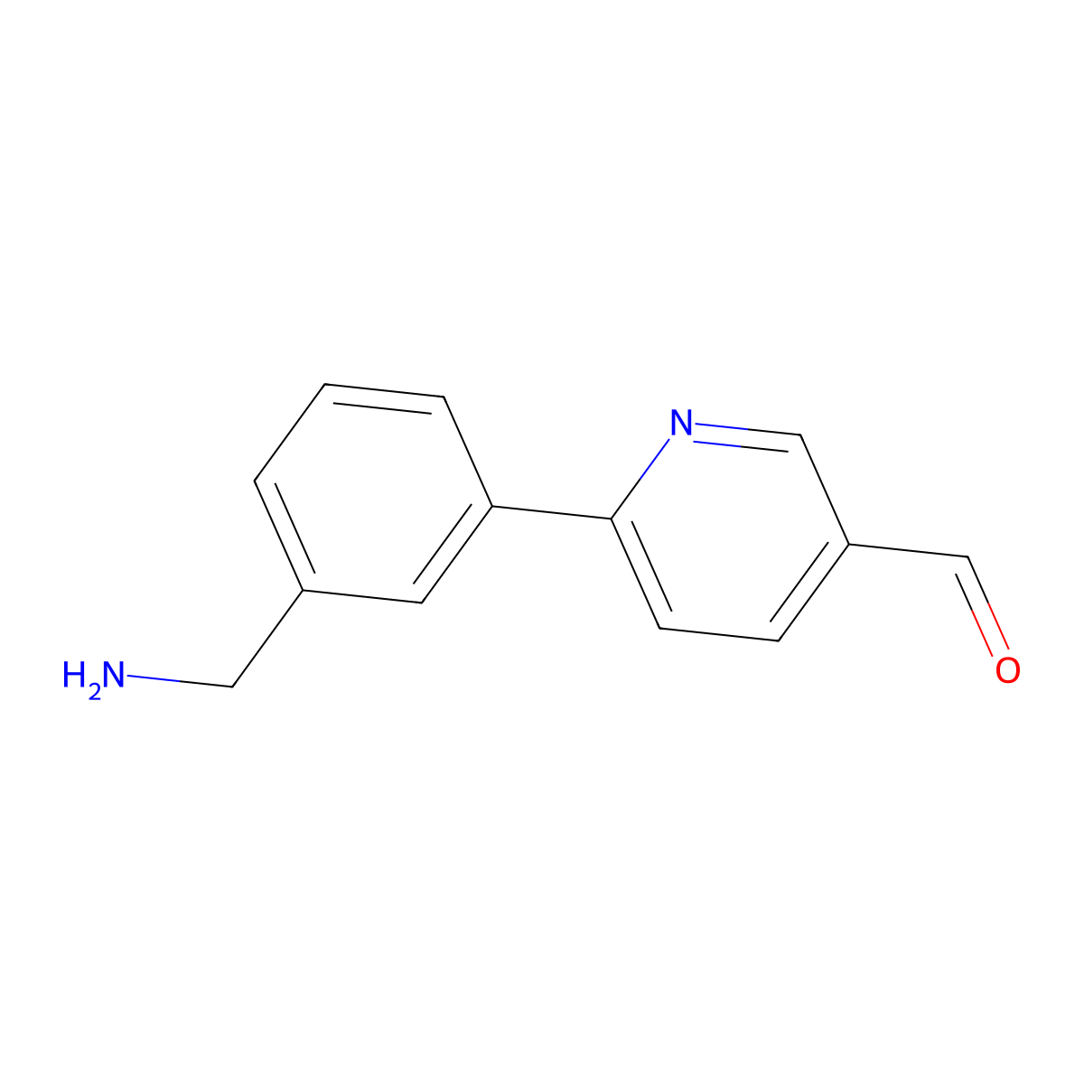 6-[3-(Aminomethyl)phenyl]pyridine-3-carbaldehyde molecular structure, CAS 2172317-73-4