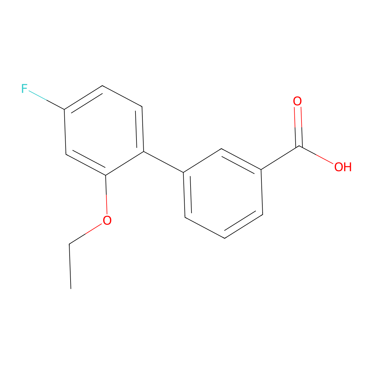 3-(2-Ethoxy-4-fluorophenyl)benzoic acid molecular structure, CAS 2172318-01-1
