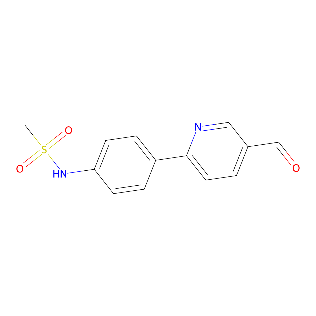 N-[4-(5-formylpyridin-2-yl)phenyl]methanesulfonamide molecular structure, CAS 2172320-26-0