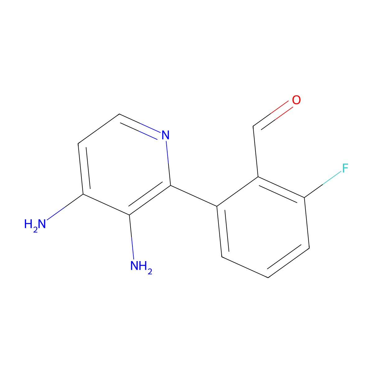 2-(3,4-Diaminopyridin-2-yl)-6-fluorobenzaldehyde molecular structure, CAS 2172323-83-8