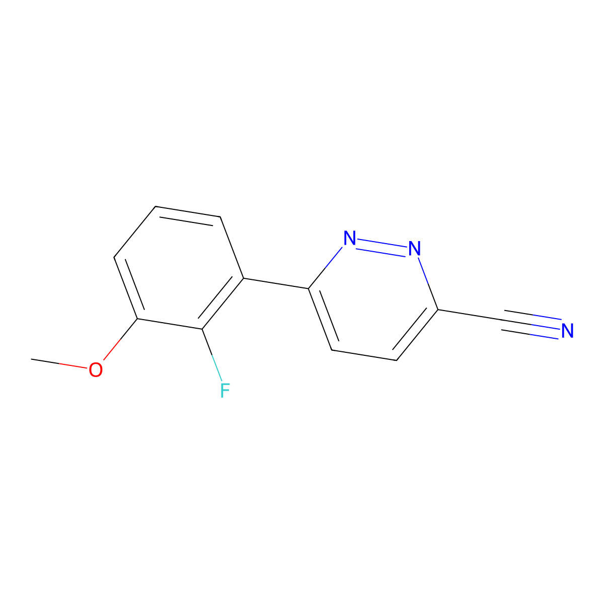 6-(2-Fluoro-3-methoxyphenyl)pyridazine-3-carbonitrile molecular structure, CAS 2172325-23-2