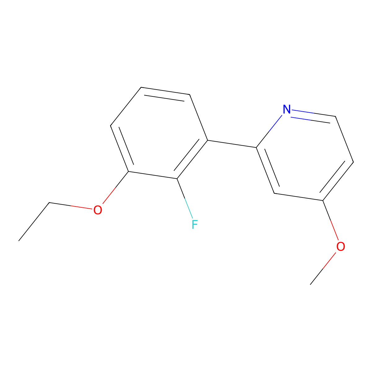2-(3-Ethoxy-2-fluorophenyl)-4-methoxypyridine molecular structure, CAS 2172325-32-3