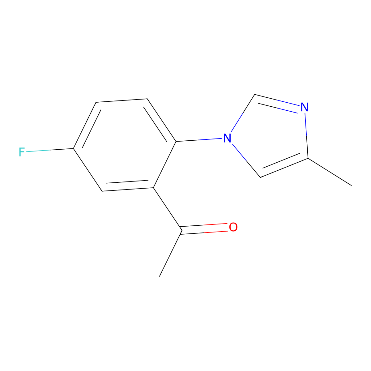 1-[5-fluoro-2-(4-methyl-1H-imidazol-1-yl)phenyl]ethan-1-one molecular structure, CAS 2172328-07-1