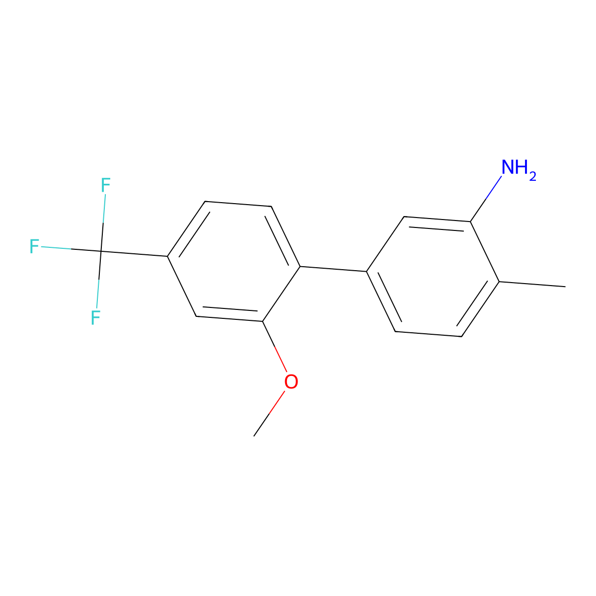 5-[2-Methoxy-4-(trifluoromethyl)phenyl]-2-methylaniline molecular structure, CAS 2172343-74-5