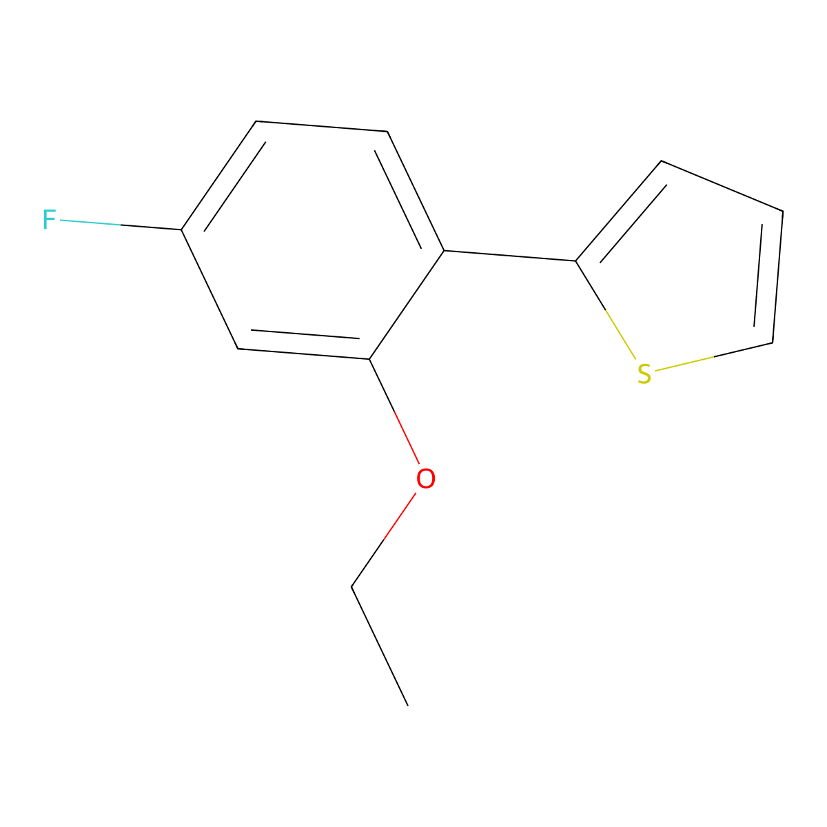 2-(2-Ethoxy-4-fluorophenyl)thiophene molecular structure, CAS 2172355-87-0