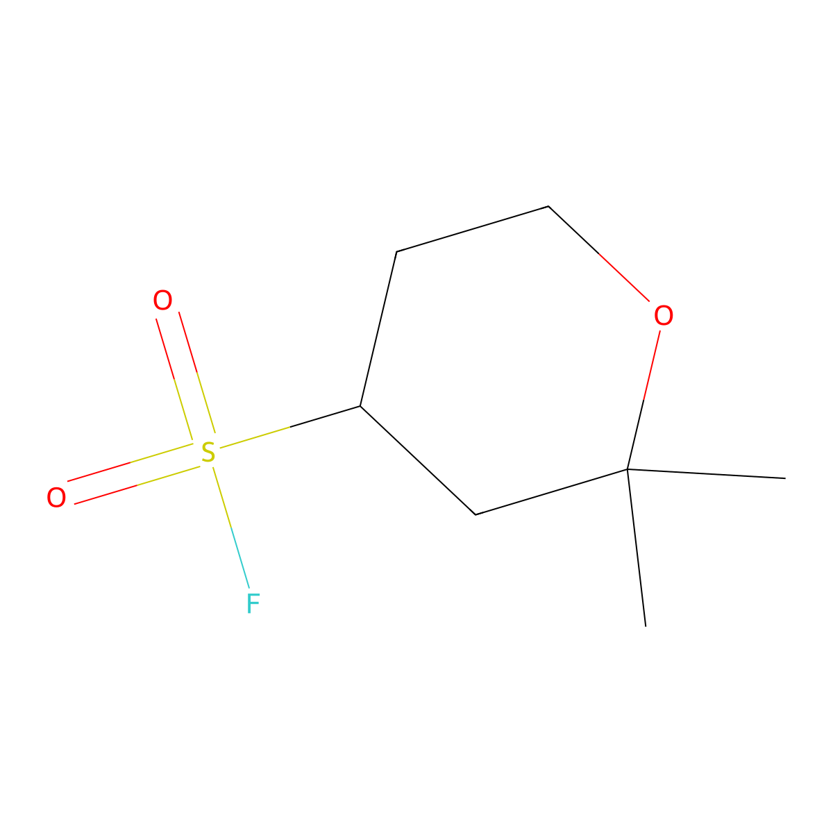 2,2-Dimethyloxane-4-sulfonyl fluoride molecular structure, CAS 2172356-77-1