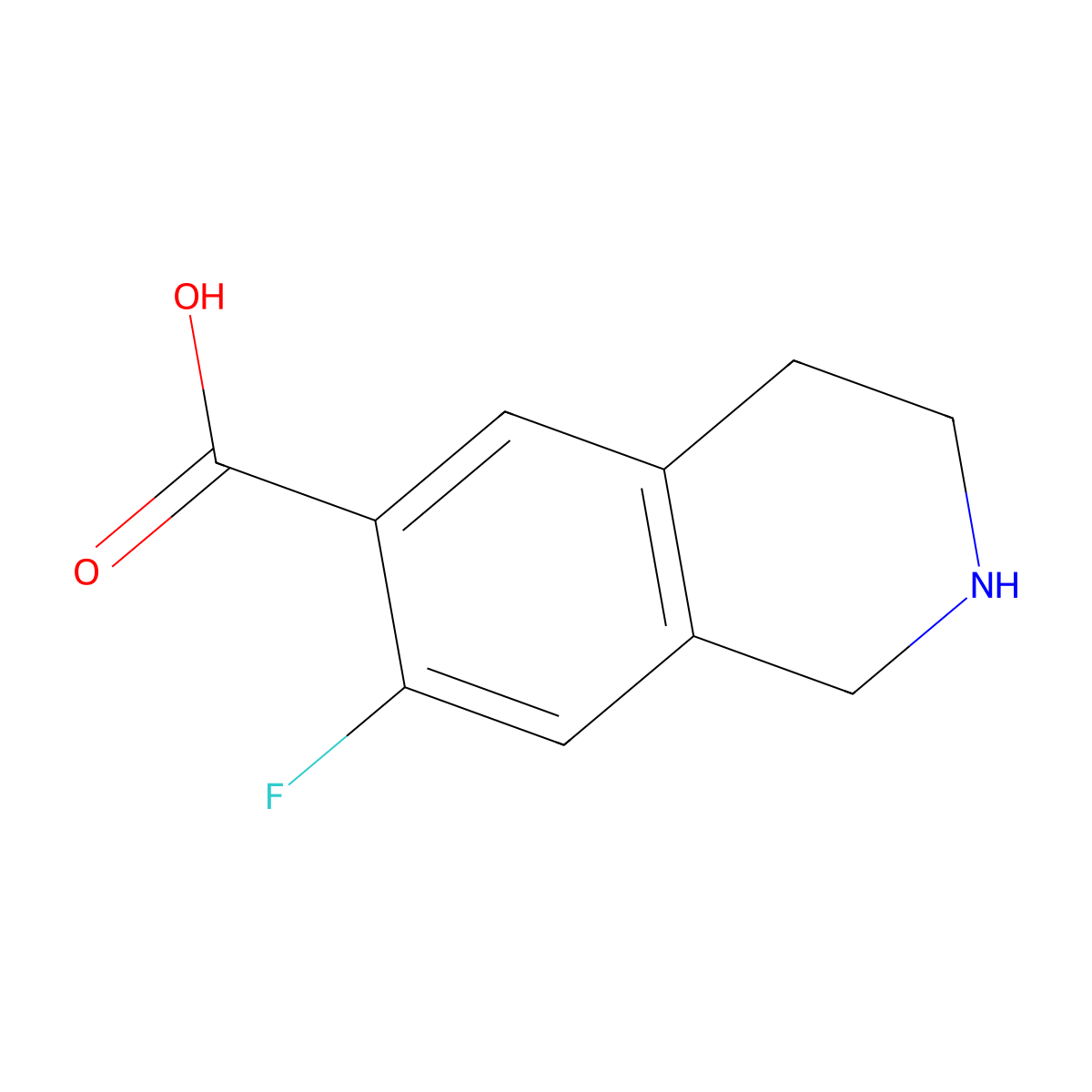 7-Fluoro-1,2,3,4-tetrahydroisoquinoline-6-carboxylic acid molecular structure, CAS 2172357-20-7