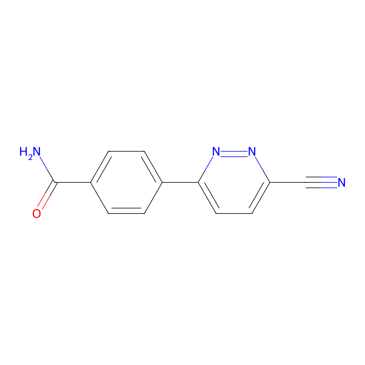 4-(6-Cyanopyridazin-3-yl)benzamide molecular structure, CAS 2172365-99-8