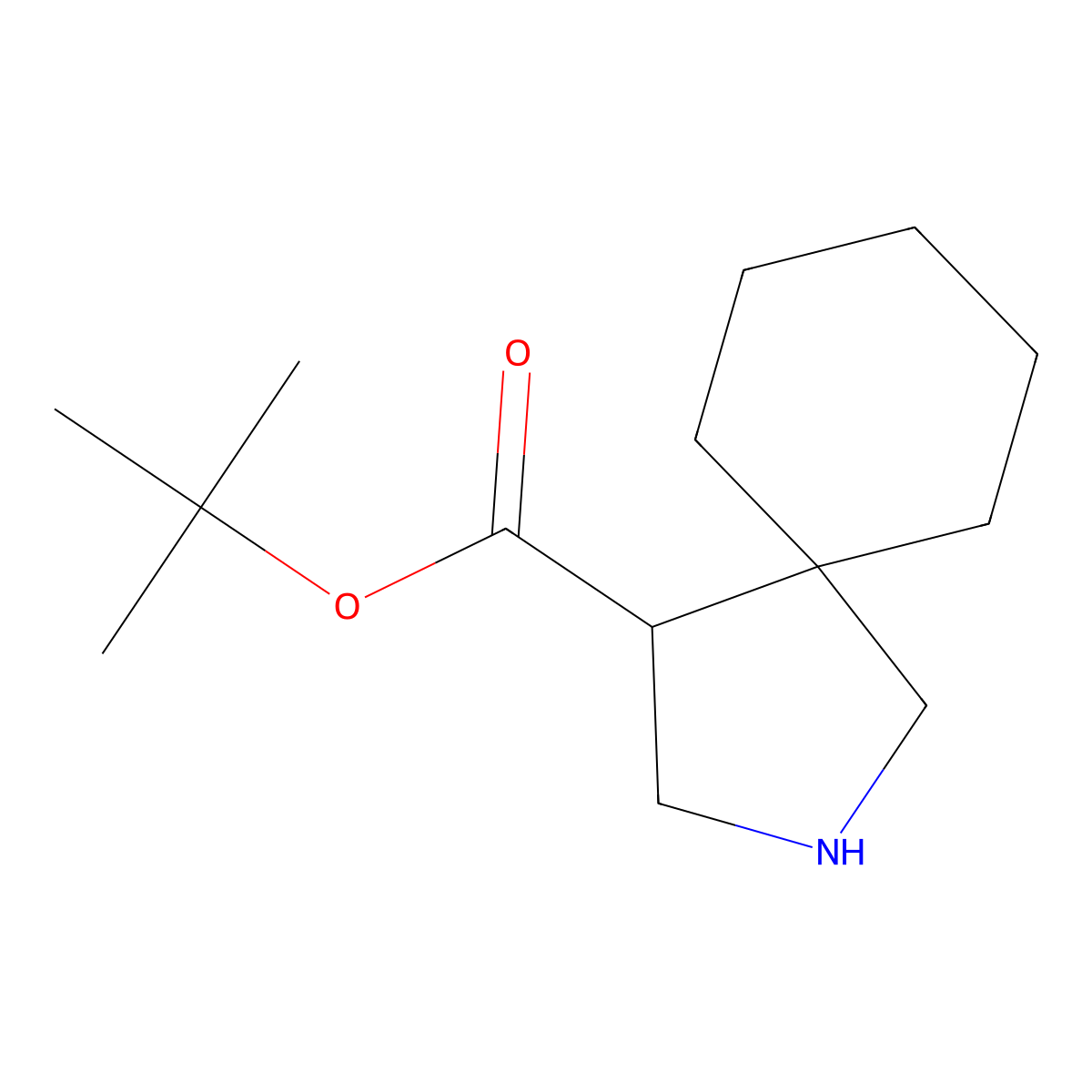 Tert-butyl 2-azaspiro[4.5]decane-4-carboxylate molecular structure, CAS 2172375-50-5