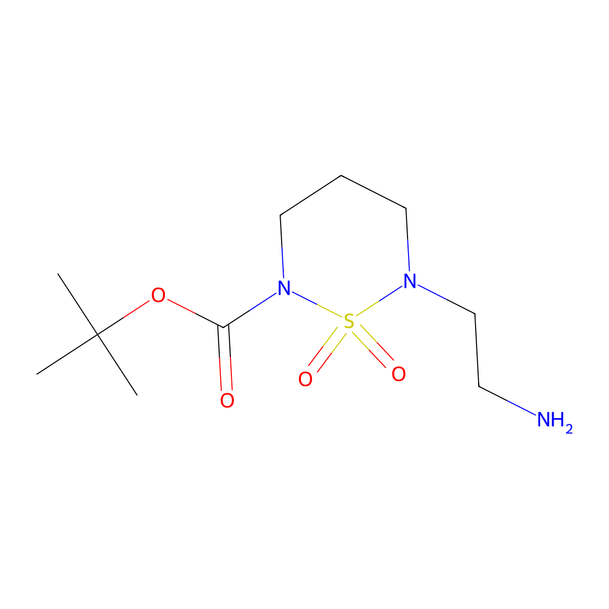 Tert-butyl 6-(2-aminoethyl)-1,1-dioxo-1lambda6,2,6-thiadiazinane-2-carboxylate molecular structure, CAS 2172381-12-1