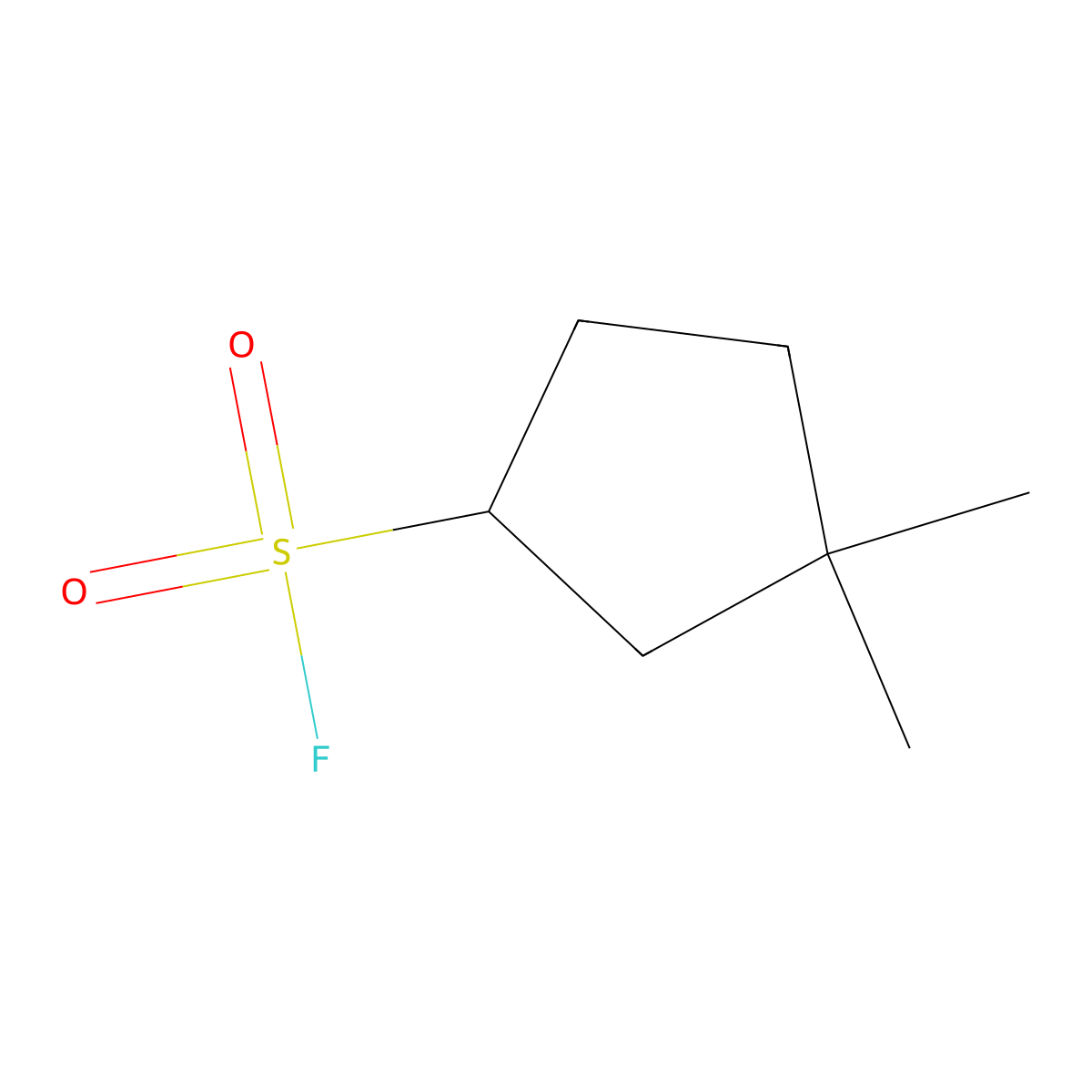 3,3-Dimethylcyclopentane-1-sulfonyl fluoride molecular structure, CAS 2172386-39-7
