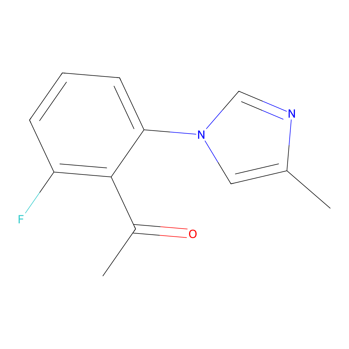 1-[2-fluoro-6-(4-methyl-1H-imidazol-1-yl)phenyl]ethan-1-one molecular structure, CAS 2172387-76-5
