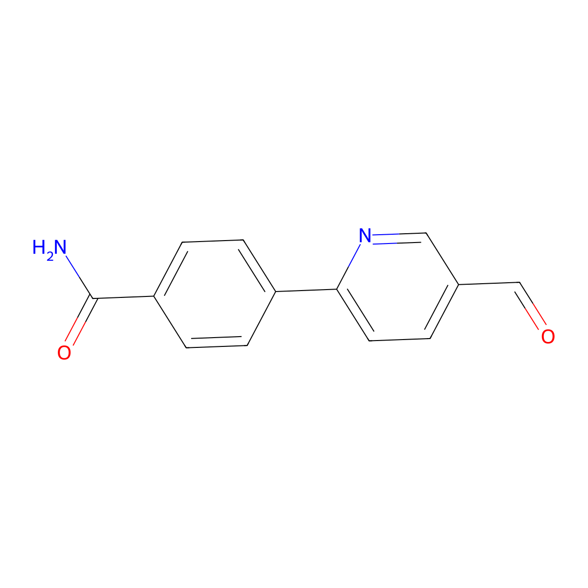 4-(5-Formylpyridin-2-yl)benzamide molecular structure, CAS 2172390-23-5