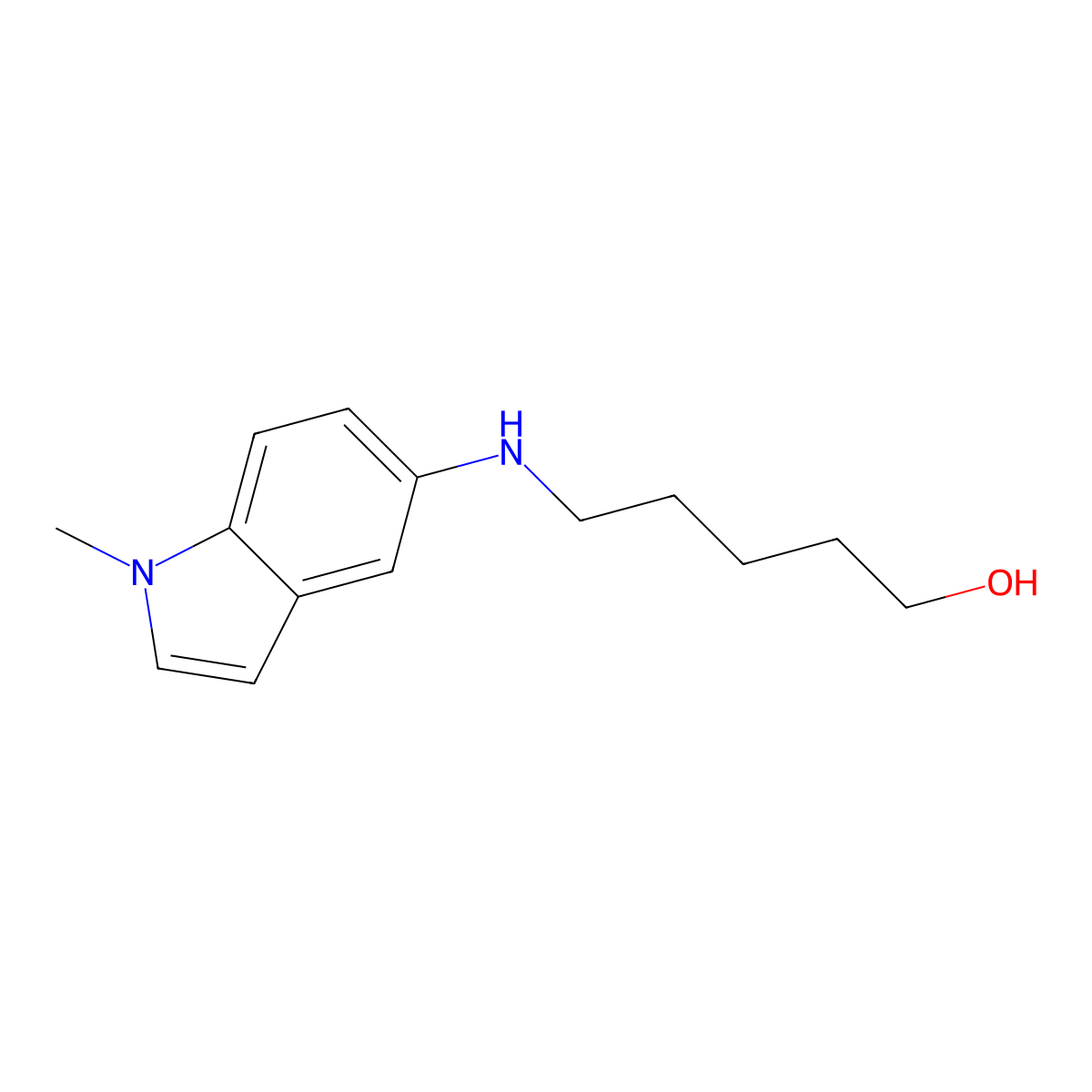 5-[(1-methyl-1H-indol-5-yl)amino]pentan-1-ol molecular structure, CAS 2172390-72-4