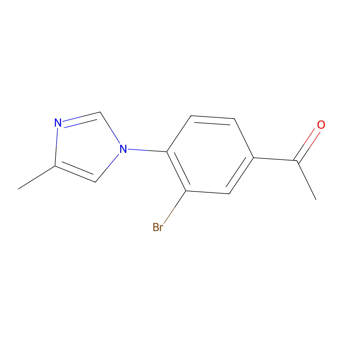 1-[3-bromo-4-(4-methyl-1H-imidazol-1-yl)phenyl]ethan-1-one molecular structure, CAS 2172390-87-1