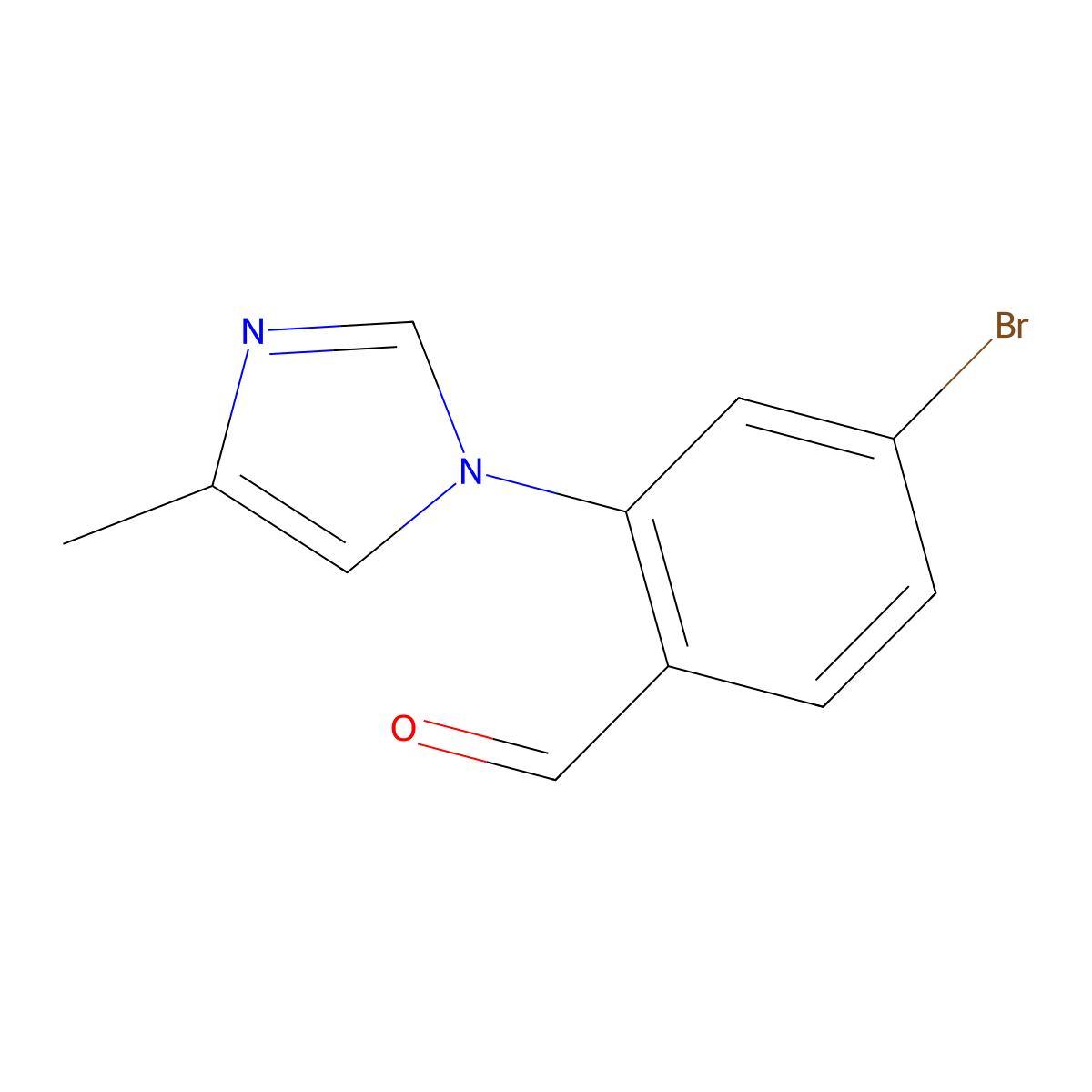 4-bromo-2-(4-methyl-1H-imidazol-1-yl)benzaldehyde molecular structure, CAS 2172394-98-6