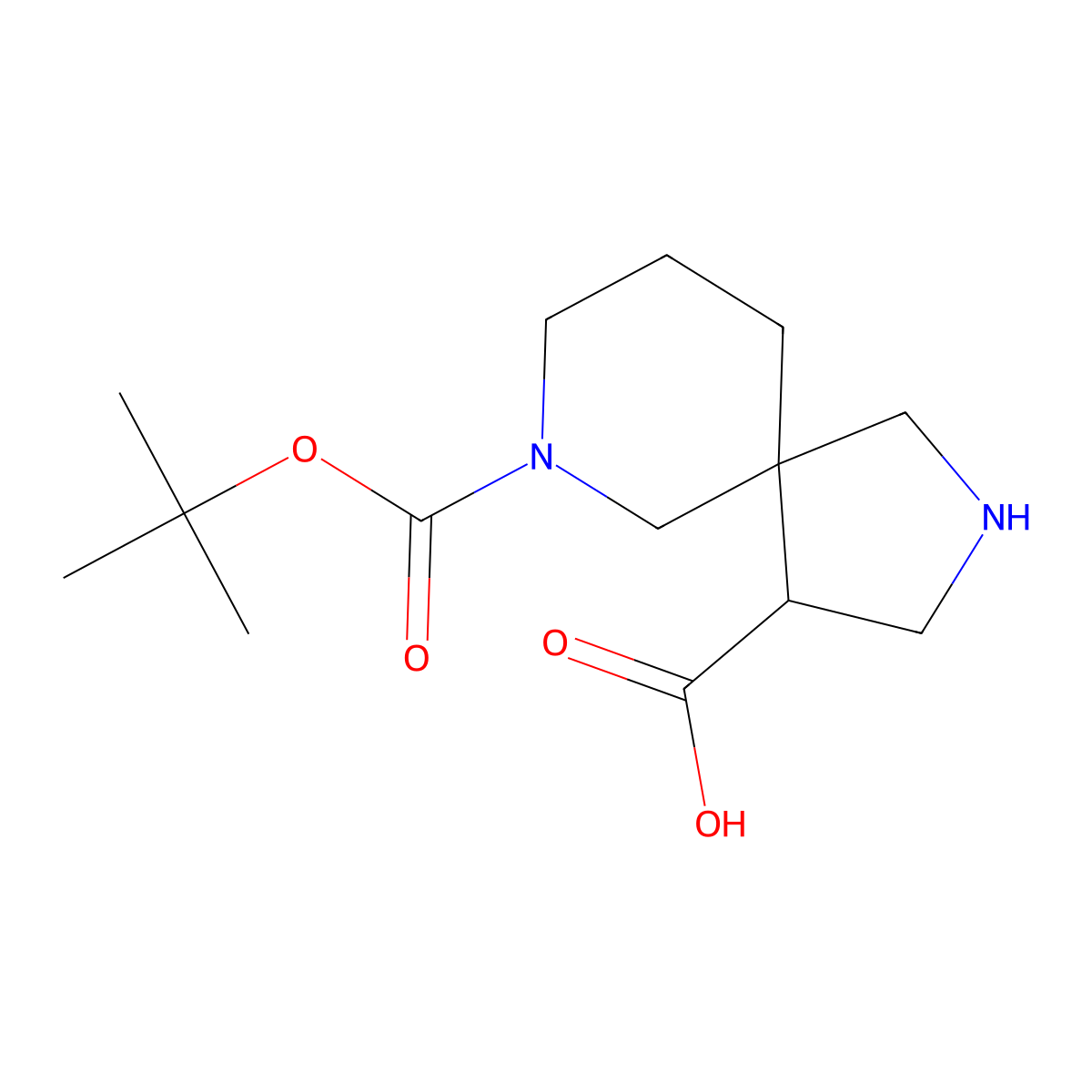 7-[(Tert-butoxy)carbonyl]-2,7-diazaspiro[4.5]decane-4-carboxylic acid molecular structure, CAS 2172396-26-6