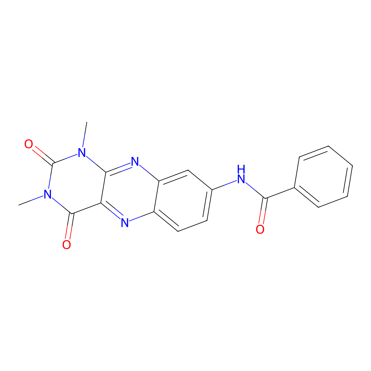N-(1,3-dimethyl-2,4-dioxobenzo[g]pteridin-8-yl)benzamide molecular structure, CAS 21724-15-2