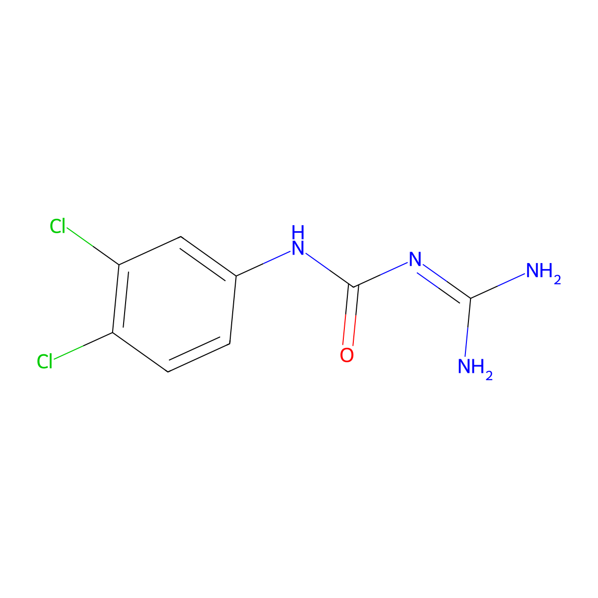 N-Carbamimidoyl-N'-(3,4-dichlorophenyl)urea molecular structure, CAS 21724-58-3