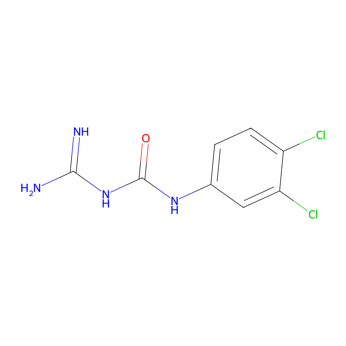 N-Carbamimidoyl-N'-(3,4-dichlorophenyl)urea molecular structure, CAS 21724-58-3