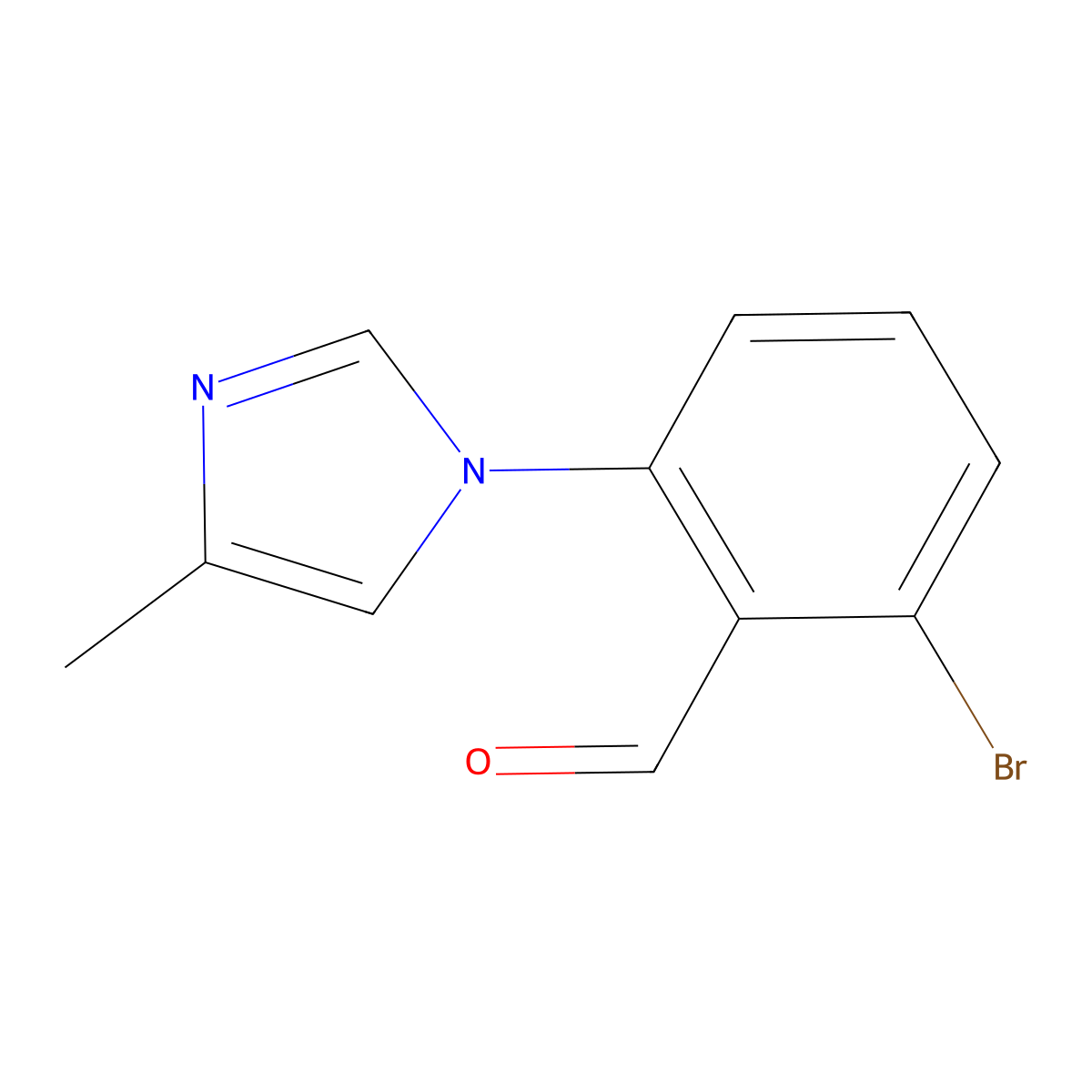 2-bromo-6-(4-methyl-1H-imidazol-1-yl)benzaldehyde molecular structure, CAS 2172429-16-0