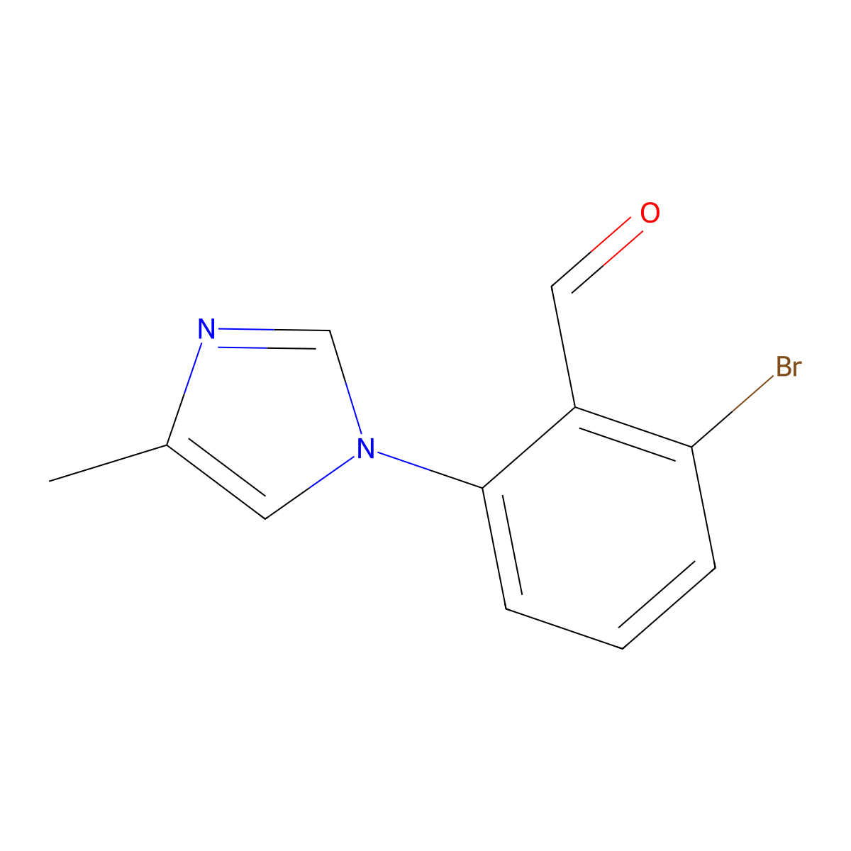 2-bromo-6-(4-methyl-1H-imidazol-1-yl)benzaldehyde molecular structure, CAS 2172429-16-0