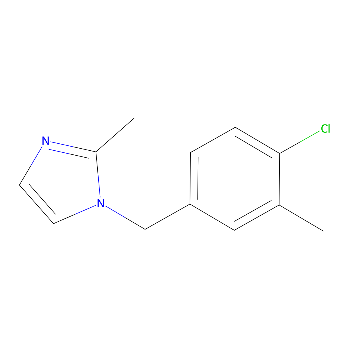 1-[(4-chloro-3-methylphenyl)methyl]-2-methyl-1H-imidazole molecular structure, CAS 2172429-38-6