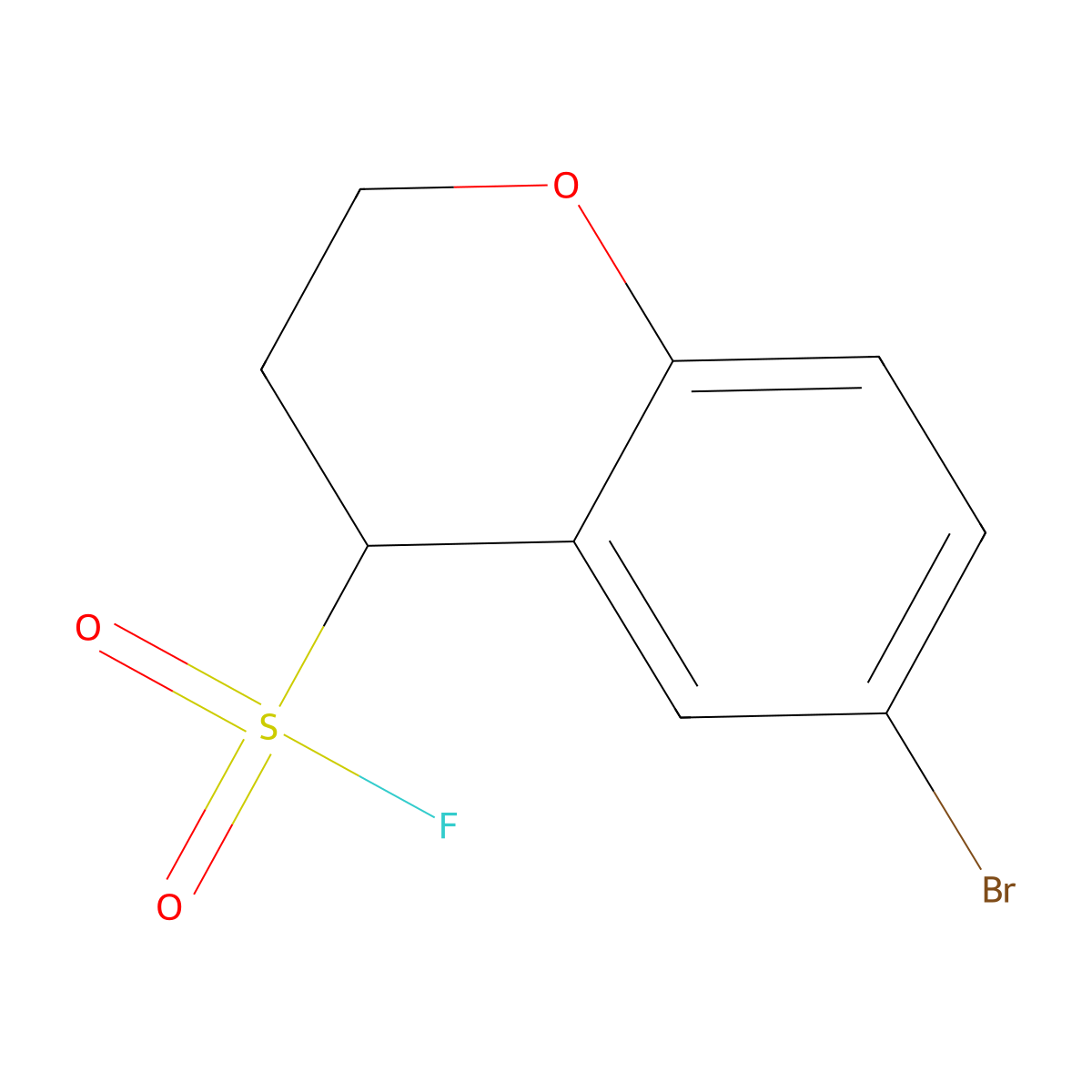 6-bromo-3,4-dihydro-2H-1-benzopyran-4-sulfonyl fluoride molecular structure, CAS 2172430-08-7