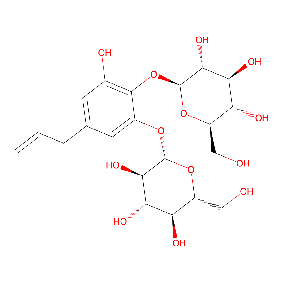 3,4,5-Trihydroxyallylbenzene 3,4-di-O-glucoside molecular structure, CAS 2172431-63-7