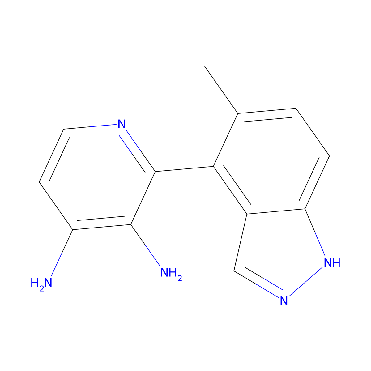 2-(5-methyl-1H-indazol-4-yl)pyridine-3,4-diamine molecular structure, CAS 2172433-81-5