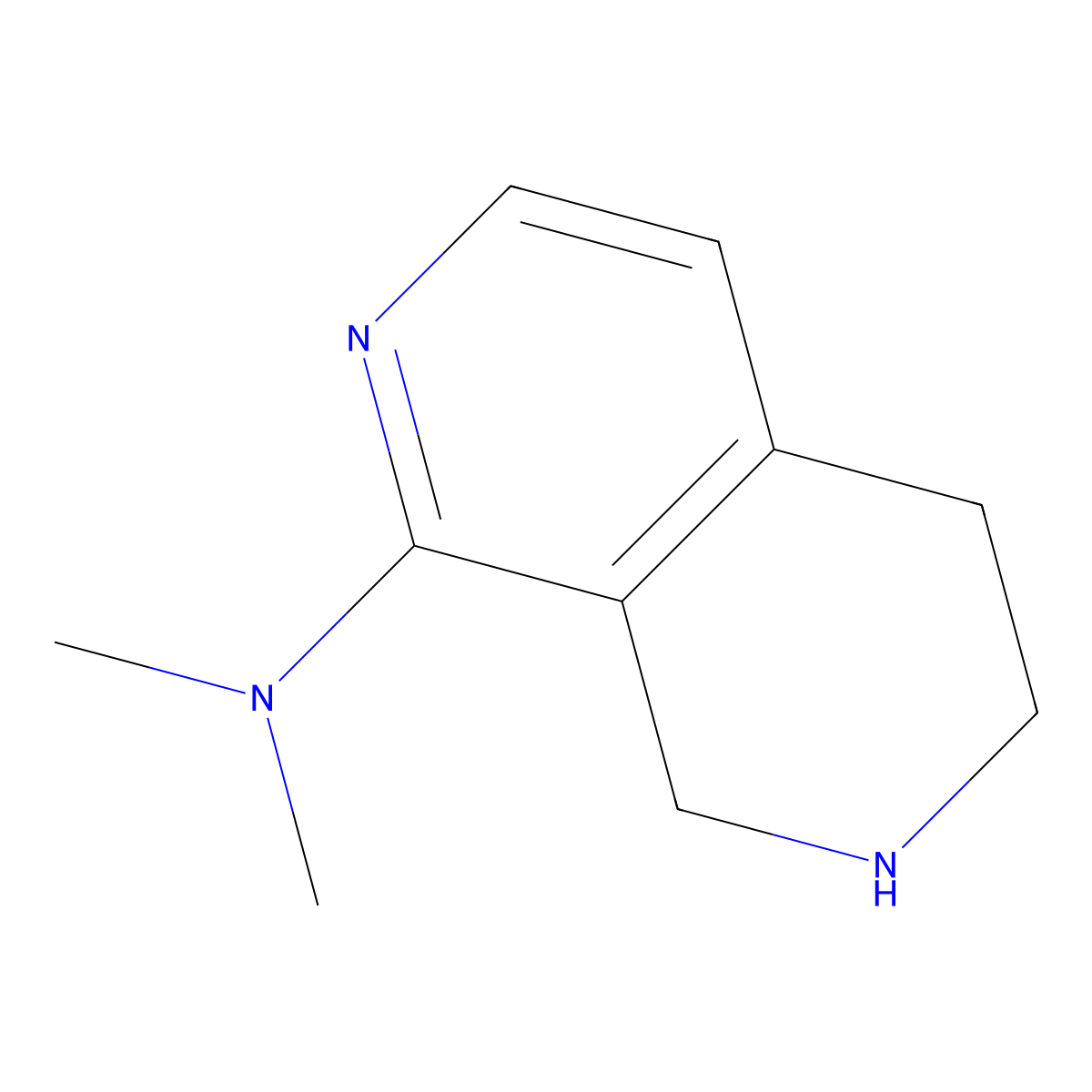 N,N-dimethyl-5,6,7,8-tetrahydro-2,7-naphthyridin-1-amine molecular structure, CAS 2172435-92-4